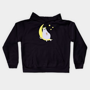 Cute Cat Looks At Stars Kids Hoodie